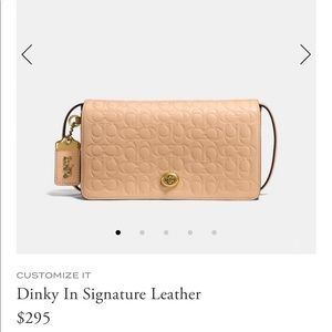 Dinky in signature leather coach crossbody